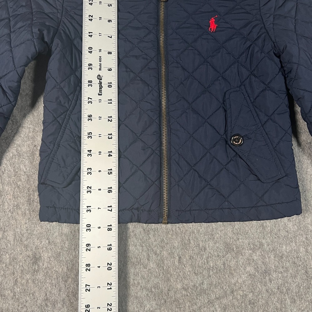 Polo Ralph Lauren Men's Quilted Jacket Size 8S Navy Blue Zip Up Water-Repellent - Picture 3 of 5